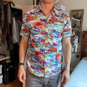 Hawaiian print surf shirt by Artistry in Motion NYC